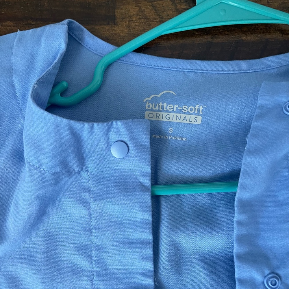 Blue Button-Up Scrub Jacket - Picture 2 of 2